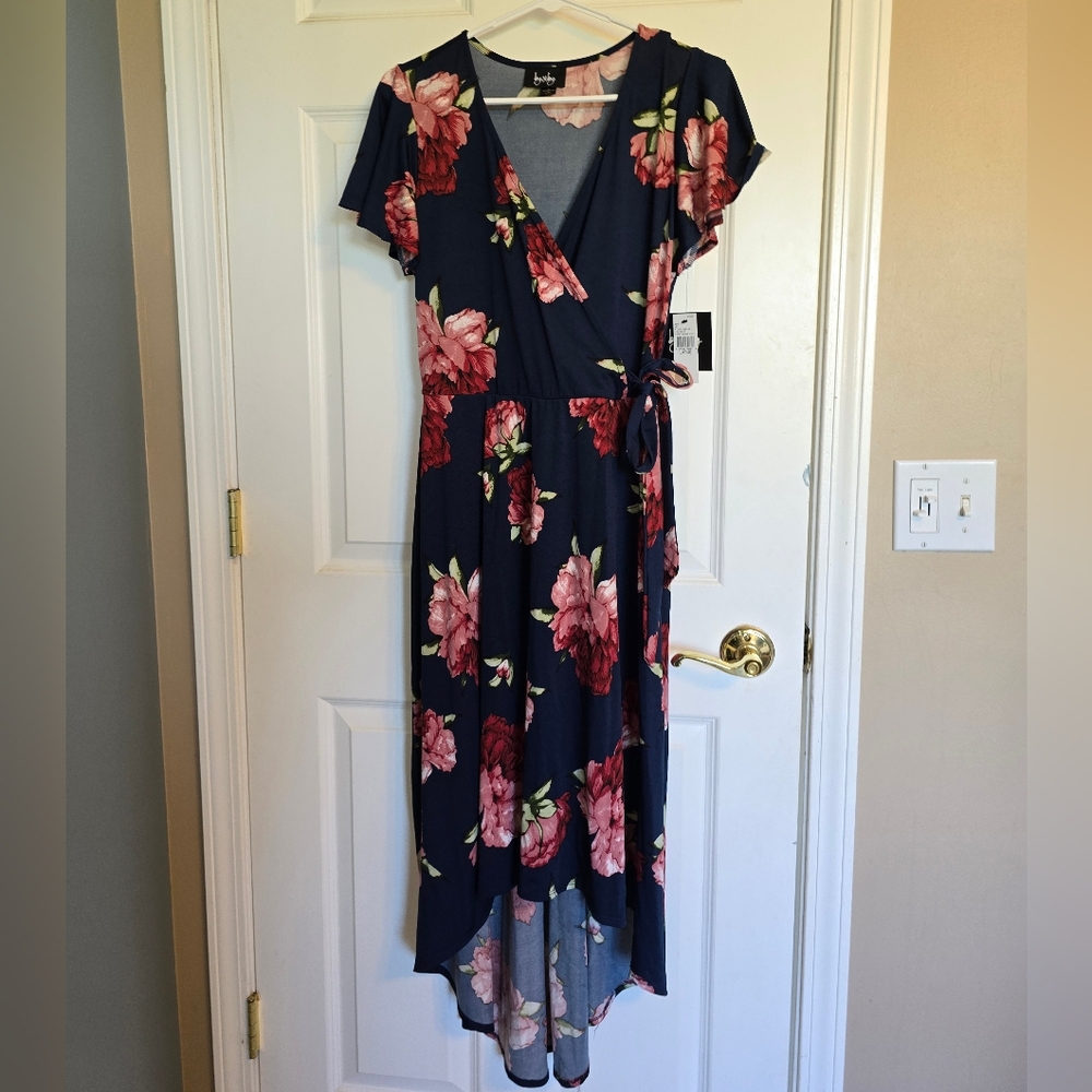 by&by Floral Faux Wrap Dress
